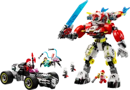LEGO 71497 Cooper's Tiger Mech & Zero's Hot Rod Car
