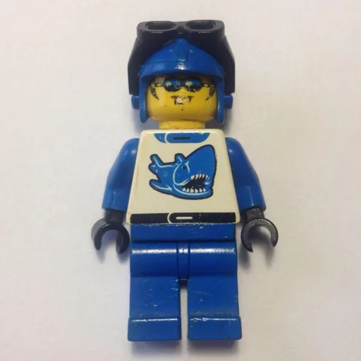 Racer (Blue and White Outfit with Shark, Blue Hat with Goggles)