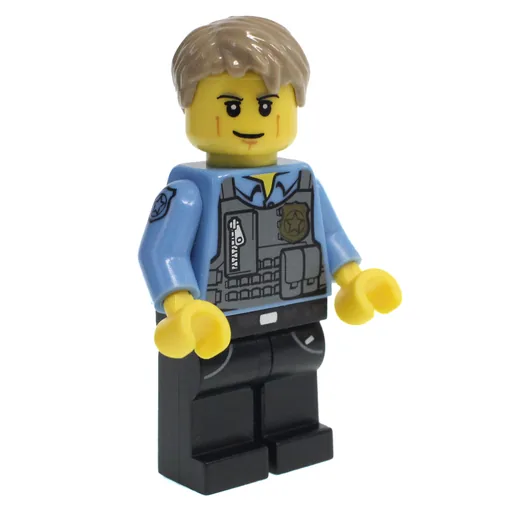 Chase McCain (Dark Bluish Gray Vest with Radio, Badge and Pouches over Medium Blue Shirt, Black Legs)