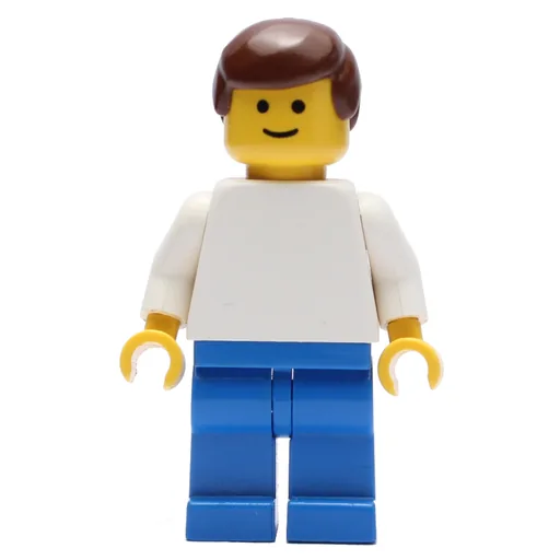 Soccer Player White Torso (Blue Legs, Brown Hair, Standard Face)