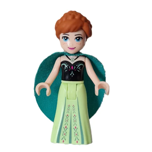 Anna (Black Vest, Yellowish Green Dress, Dark Turquoise Cape)