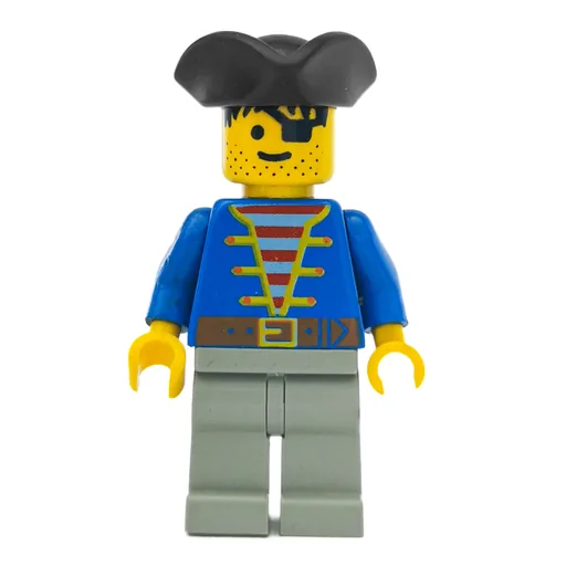 Pirate (Blue Jacket, Light Gray Legs, Black Tricorne)