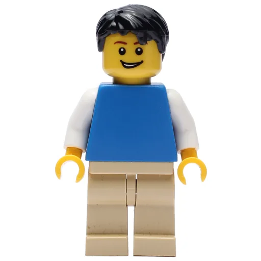 Blue Torso (Tan Legs, Black Hair)