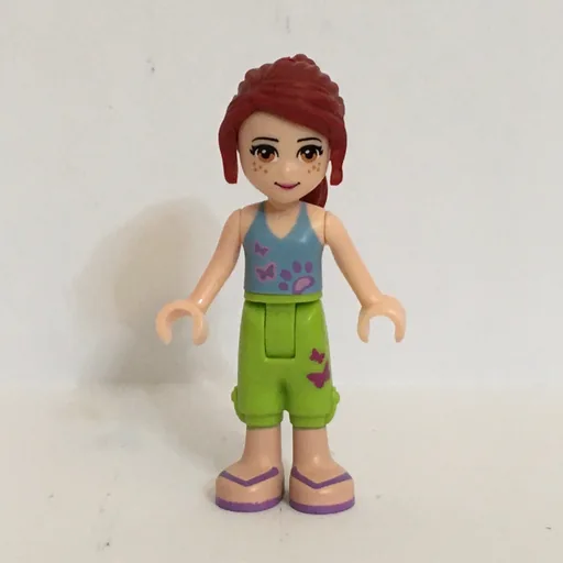 Mia (Medium Blue Top, Lime Shorts)