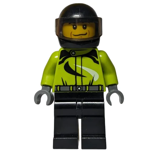 Racer (Lime and Black Jumpsuit, Black Helmet with Visor)