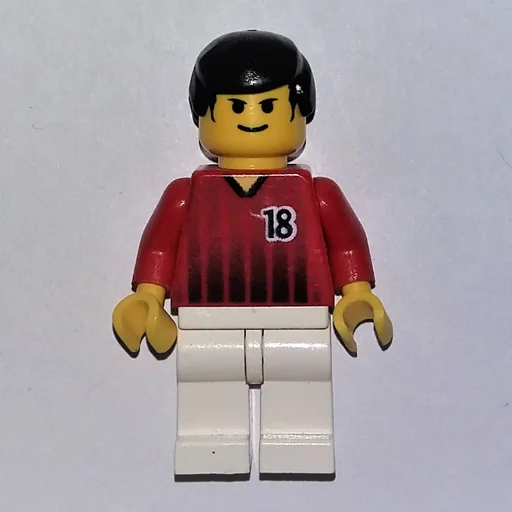 Soccer Player Red Torso (White Legs, #18)