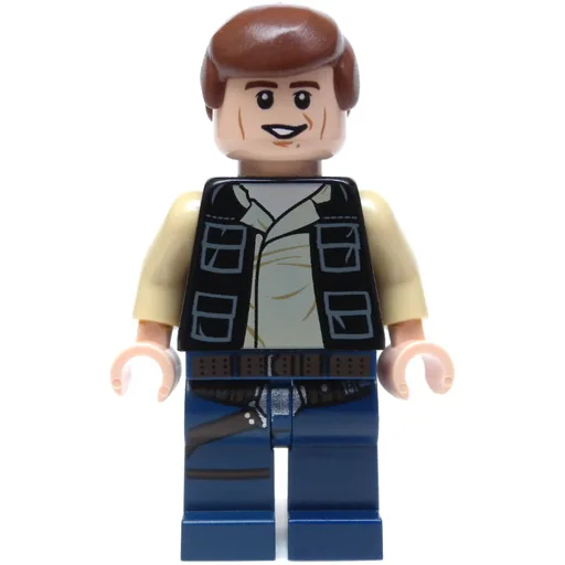 Han Solo (Black Vest, Dark Blue Legs, Smooth Hair, Cheek Lines)