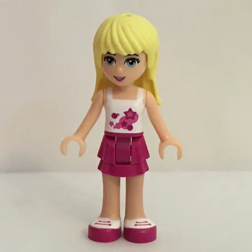 Stephanie (White Top, Magenta Skirt)