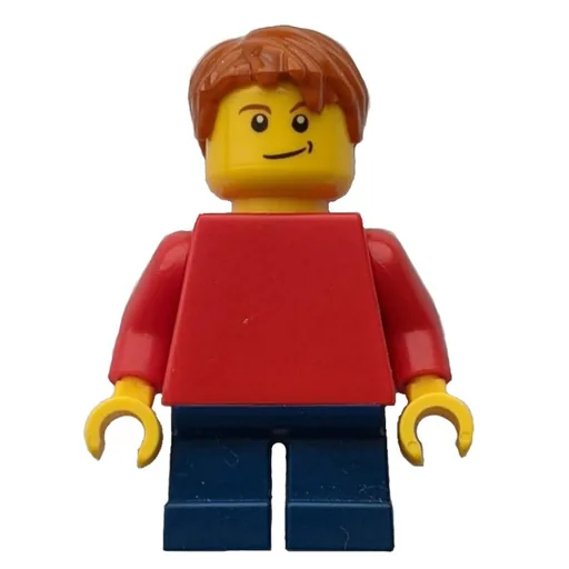 Boy (Plain Red Torso, Short Dark Blue Legs, Dark Orange Hair)