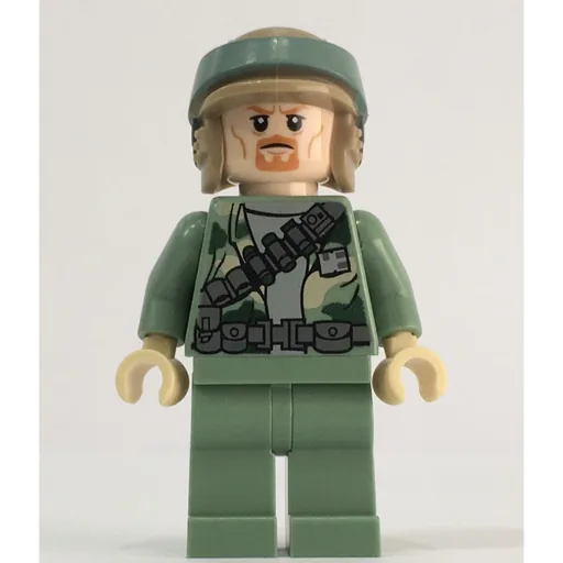 Rebel Trooper in Endor Uniform (Sand Green Legs, Goatee Beard)