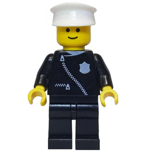 Policeman with Zipper Jacket (White Hat)