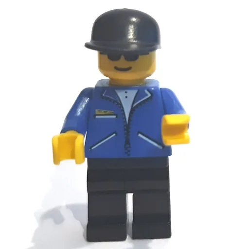 Man (Blue Jacket with Zipper, Black Legs, Black Cap, Sunglasses)
