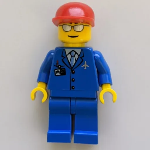 Pilot (Blue Jacket with Plane Logo and Blue Tie, Red Cap, Sunglasses)