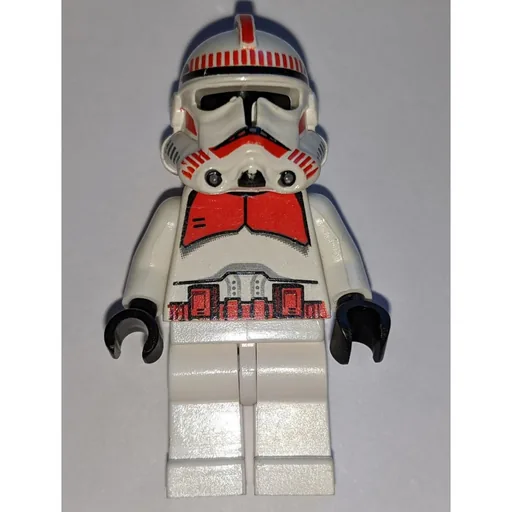 Clone Shock Trooper (Red Markings, Plain Black Head, White Hips)