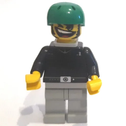 Skateboarder Bill (Black, Green Helmet, Neck Bracket)