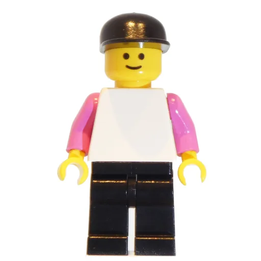 White Torso (Dark Pink Arms, Black Legs, Black Cap)