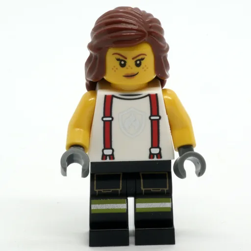 Firefighter (White Shirt, Black Legs, Reddish Brown Hair)