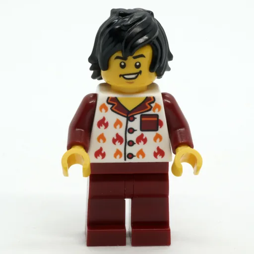 Man (Dark Red and White Pajamas)