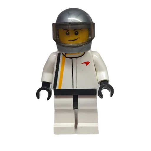 Race Driver (White Torso, White Legs, Flat Silver Helmet, McLaren)