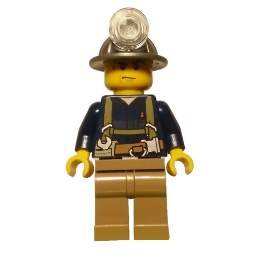 Miner (Dark Blue Shirt with Harness, Mining Hat, Sweat Drops)