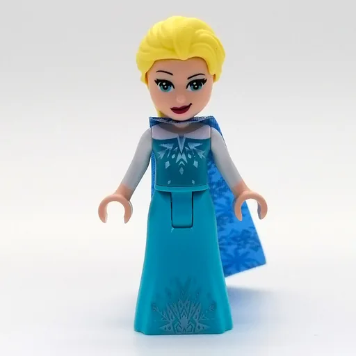 Elsa (Medium Azure Dress, Long Cape with Snowflakes)