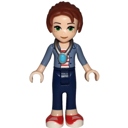 Emily Jones with Sand Blue Jacket and Necklace