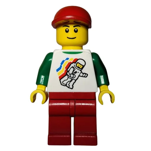 White Torso with Space Figure (Red Legs, Red Cap)
