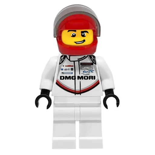 Race Driver (White Torso, White Legs, Red Helmet, Porsche)