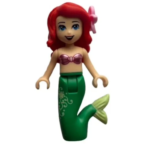 Ariel (Mermaid Form, Pink Top, Gold Print on Tail)