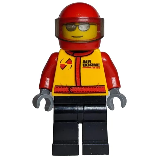 Pilot (Yellow Torso, Black Legs, Red Helmet)