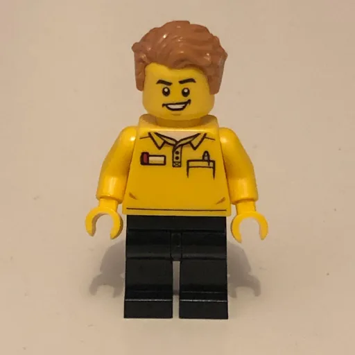 LEGO Store Employee (LEGO Logo on Back, Medium Nougat Hair)