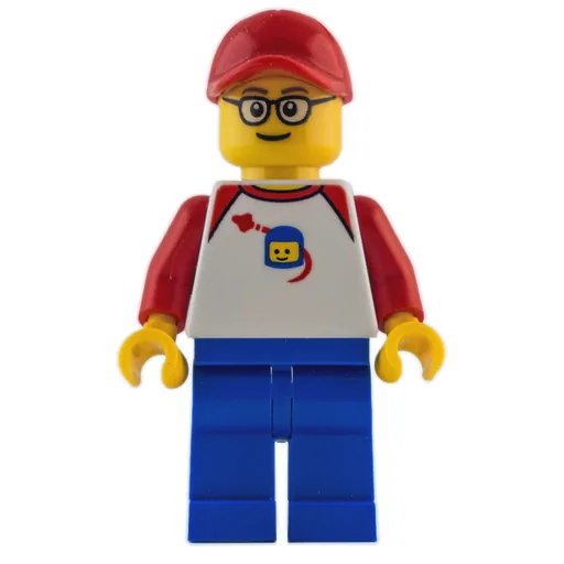 Man (White Torso, classic Space Logo, Blue Legs, Red Cap)