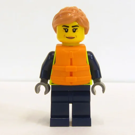 Police Officer (Vibrant Yellow Police Vest, Orange Life Jacket, Nougat Hair)