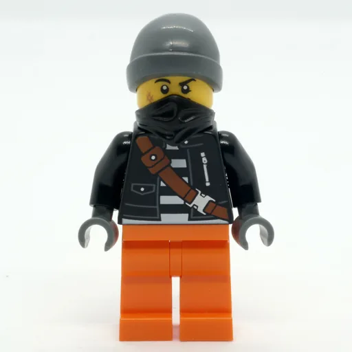 Crook (Black Jacket, Orange Legs, Black Bandana, Dark Bluish Gray Hat)