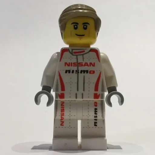 Race Driver (White Torso, White Legs, Red Helmet, Nissan)