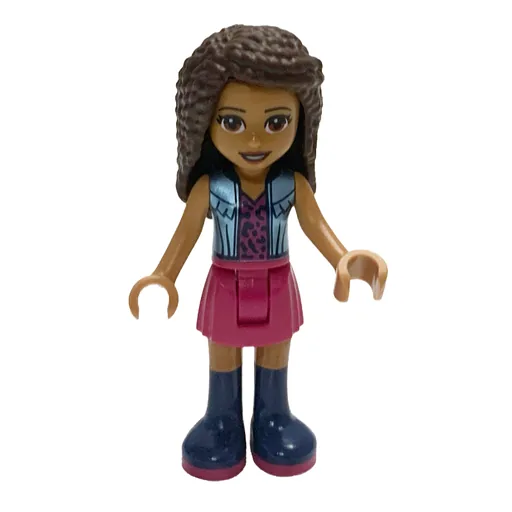 Andrea (Medium Blue Jacket, Magenta Skirt)