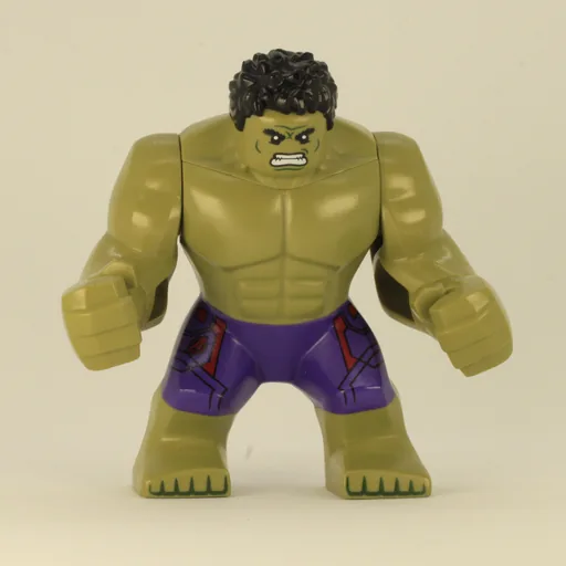 Hulk (Big Fig) (Black Hair, Dark Purple Pants with Print)
