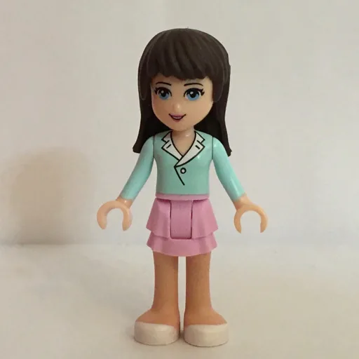 Sophie (Light Aqua Shirt, Bright Pink Skirt)