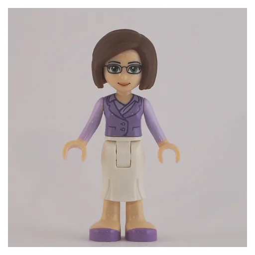 Ms. Stevens (Medium Lavender Shirt, White Dress)