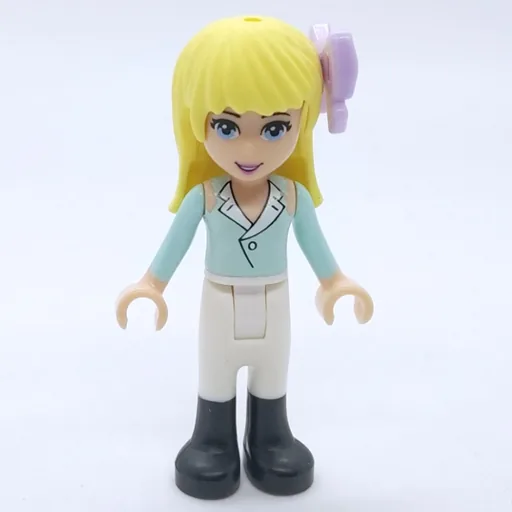 Stephanie (White Blouse, White Trousers, Bow)