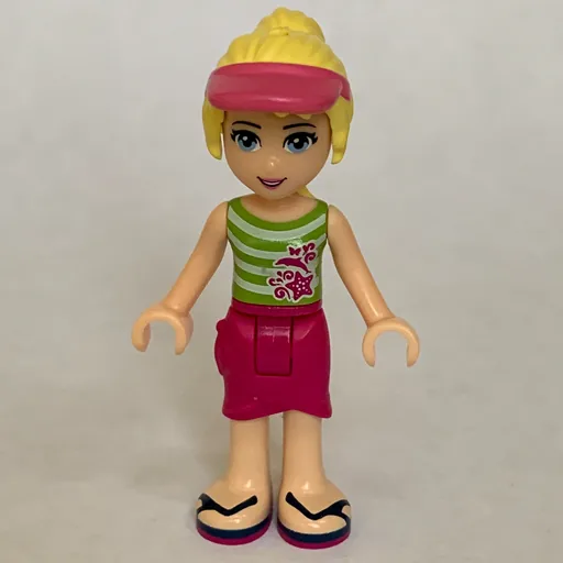 Stephanie (White/Lime Top, Magenta Skirt)