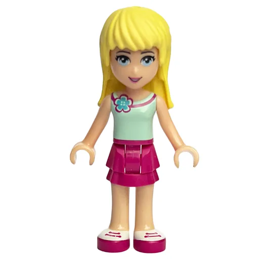Stephanie (Light Aqua Top, Magenta Skirt)