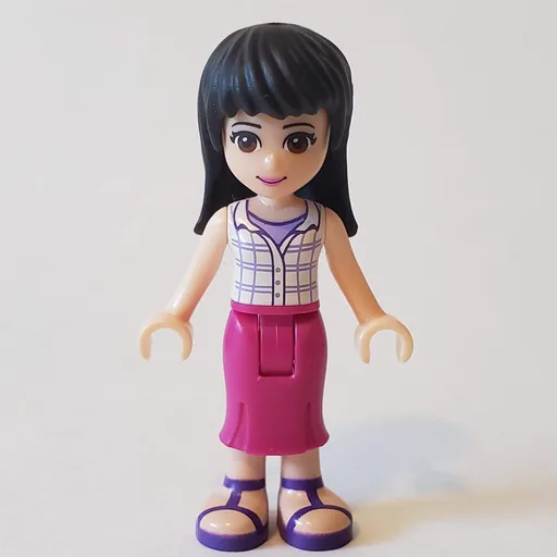Maya (White Plaid Top, Magenta Dress)