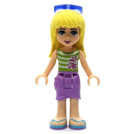 Stephanie (White/Lime Top, Lavender Skirt, Glasses)