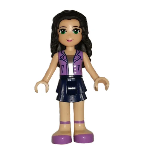 Emma (Medium Lavender Vest, Dark Blue Skirt)