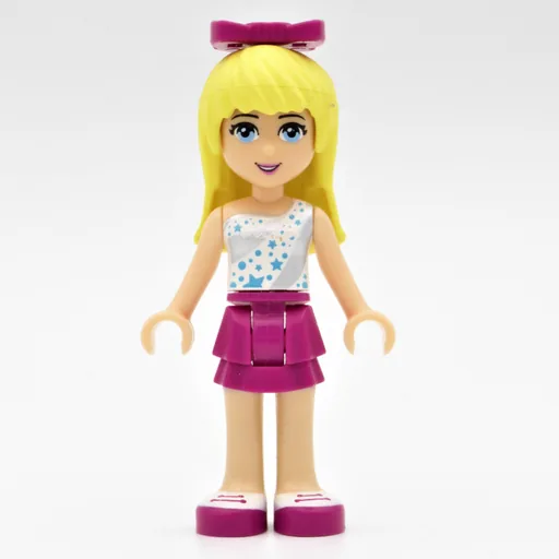 Stephanie (White/Silver Top, Magenta Skirt)