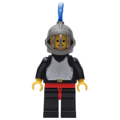 Knight (Breastplate on Black) (Black Legs, Dark Gray Helmet, Blue Plume)