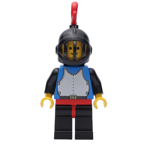 Knight (Breastplate on Blue) (Black Legs, Black Helmet, Red Plume, Plastic Cape)