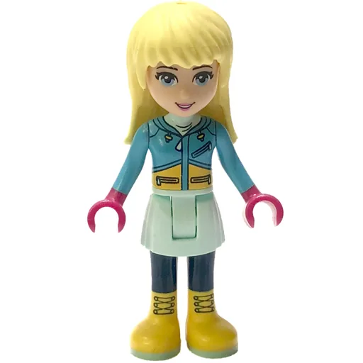Stephanie (Medium Azure Ski Vest, Light Aqua Skirt)