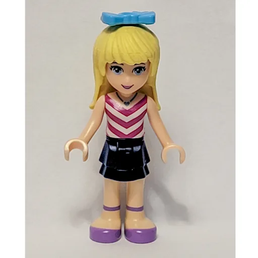 Stephanie (White/Magenta Top, Dark Blue Skirt)